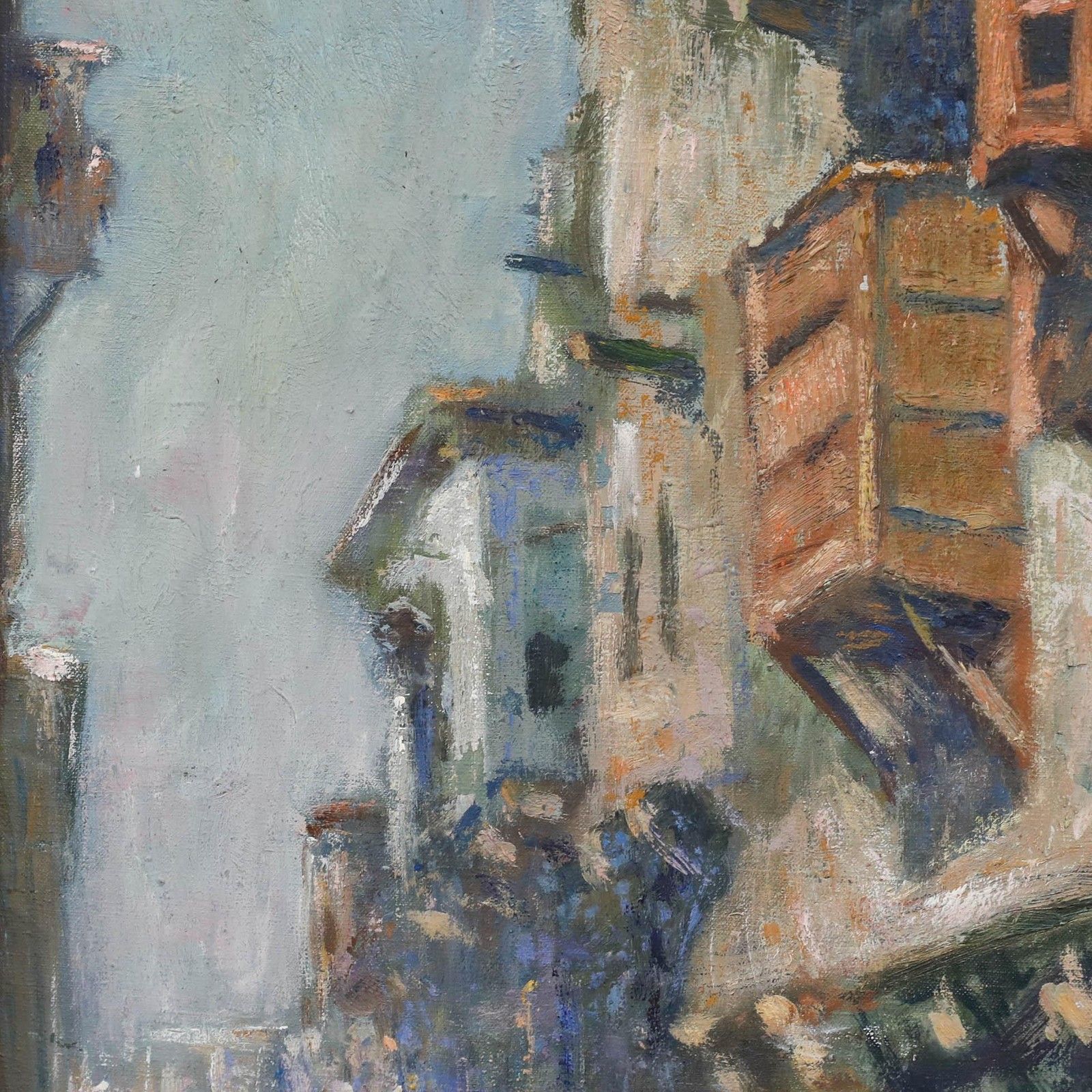 North African School  Late 19th Century Oil Narrow City Street photo Art