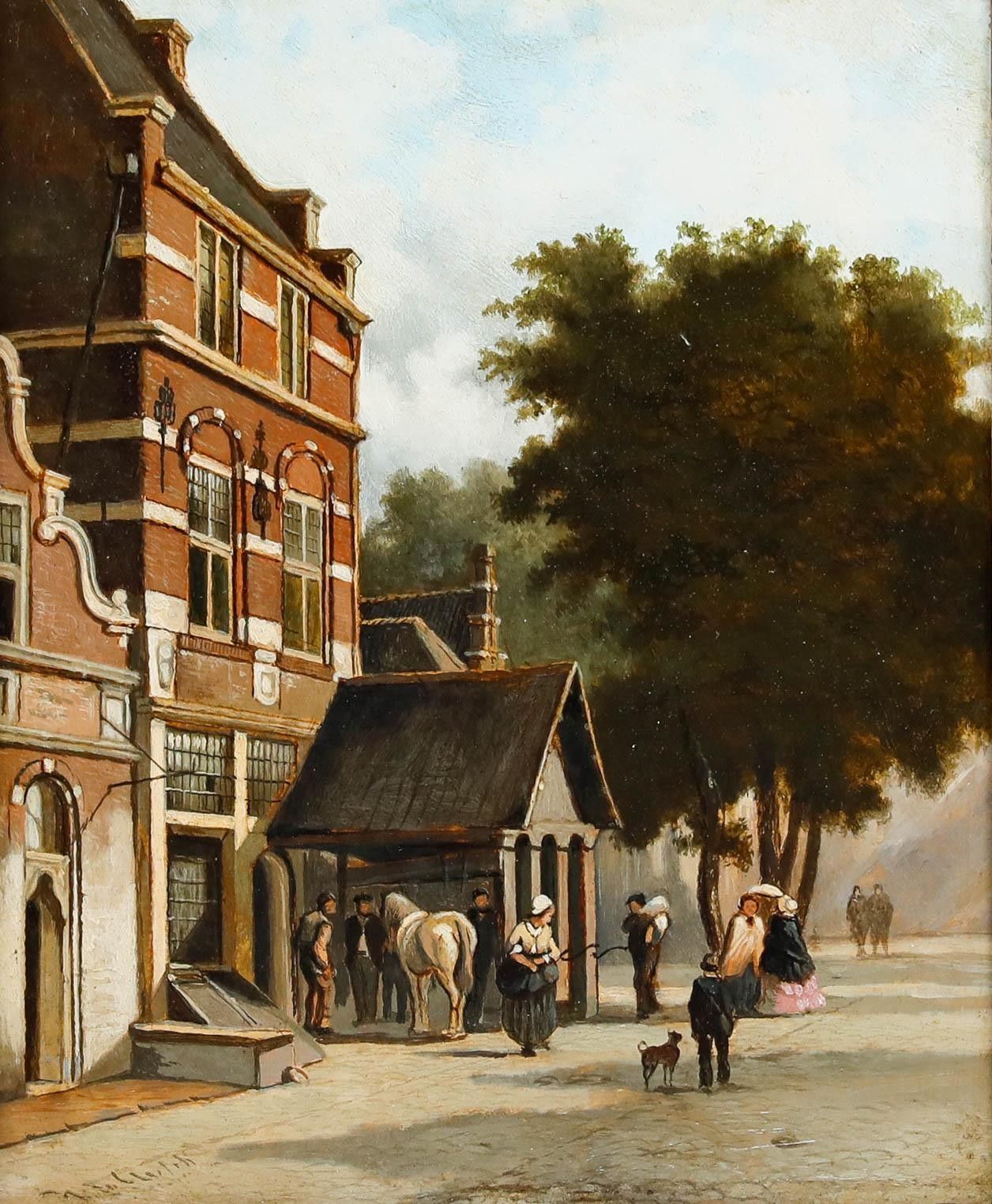 Framed 19th Century Oil Town Street Scene photo furniture