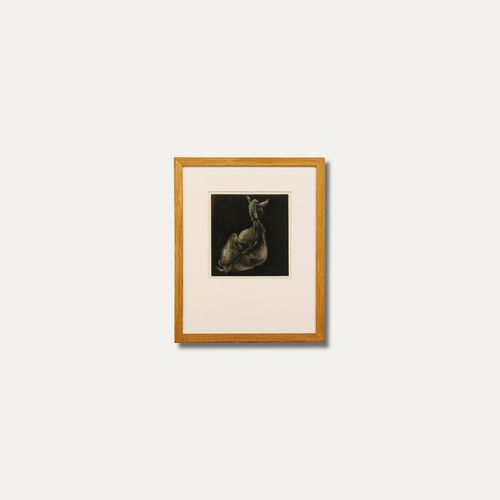 Framed Contemporary Aquatint Mother Goat photo vinterior