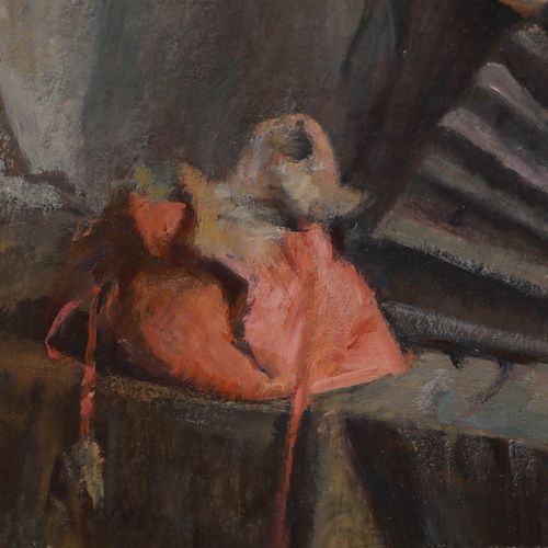 Cecile Hertz Eyrolles (1875 1974) Mid 20th Century Oil, Statue, Veil And Fan photo Art