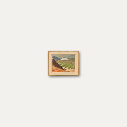 Nicolas De Roeck  Framed Mid 20th Century Oil, Le Village Sur Son Eperon, Altea photo vinterior