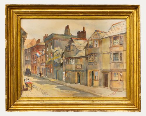 F. Armstrong Framed Late 19th Century Watercolour, George Street, Oxford