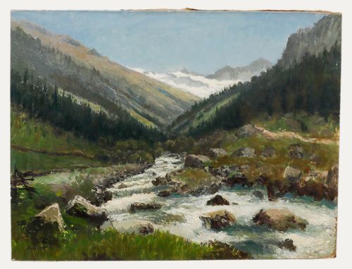 Joseph Rummelspacher (1891 1979) Early 20th Century Oil, Zillertal, Austria photo furniture