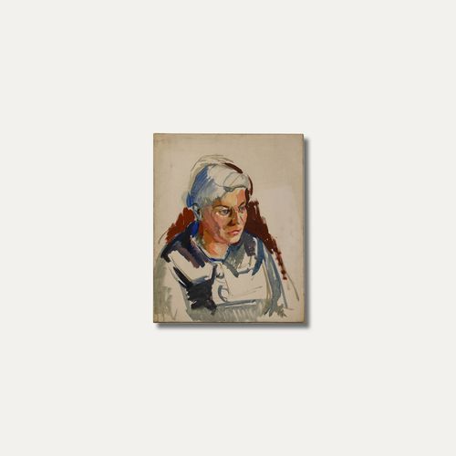 Attrib. Robert De Quin  Mid 20th Century Oil, Lady In A Shawl photo vinterior