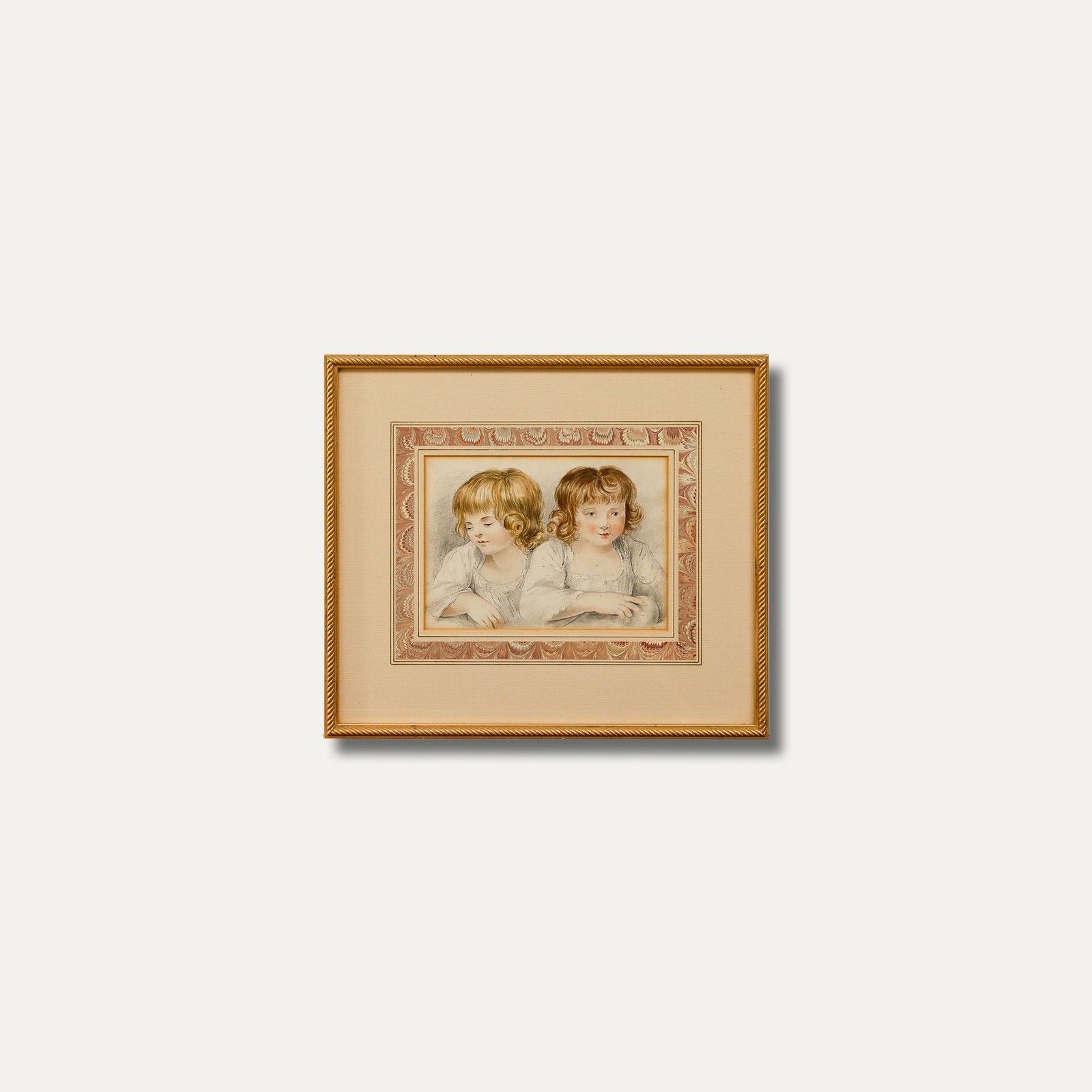 British School 19th Century Watercolour The Twins photo vinterior