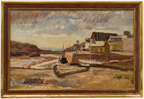 Bertrand Py (1895 1973) Mid 20th Century Oil, Port Of Dahouet, Brittany