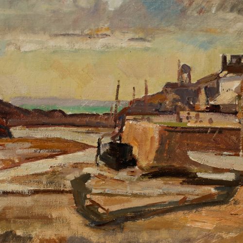 Bertrand Py (1895 1973) Mid 20th Century Oil, Port Of Dahouet, Brittany photo Art