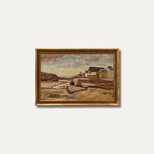 Bertrand Py (1895 1973) Mid 20th Century Oil, Port Of Dahouet, Brittany photo vinterior