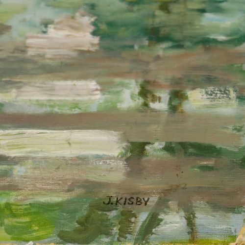 Joan Kisby Impressionist 20th Century Oil, Bunker By The Pond photo 162.0