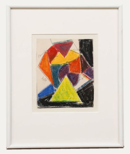August Ludwig Schmitt (1882 1936) Pastel, Abstract Stained Glass III