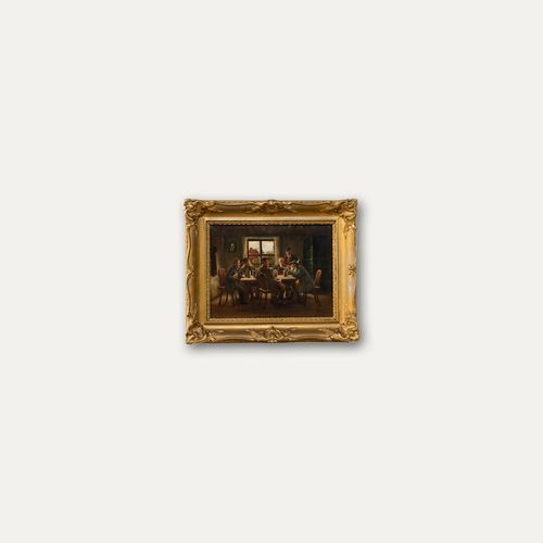 Bruno Blätter Framed 19th Century Oil, A Tankard With Friends photo buy