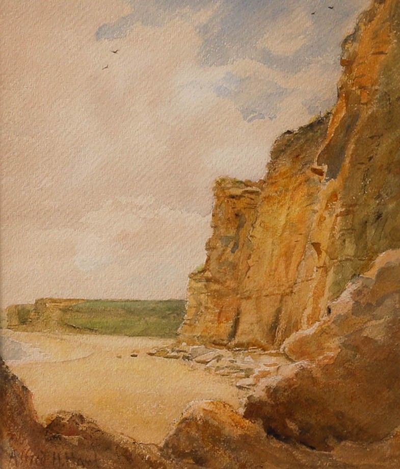 Alfred Henry Hart (1866 1953) Early 20th Century Watercolour, Beachy Cliffs photo furniture