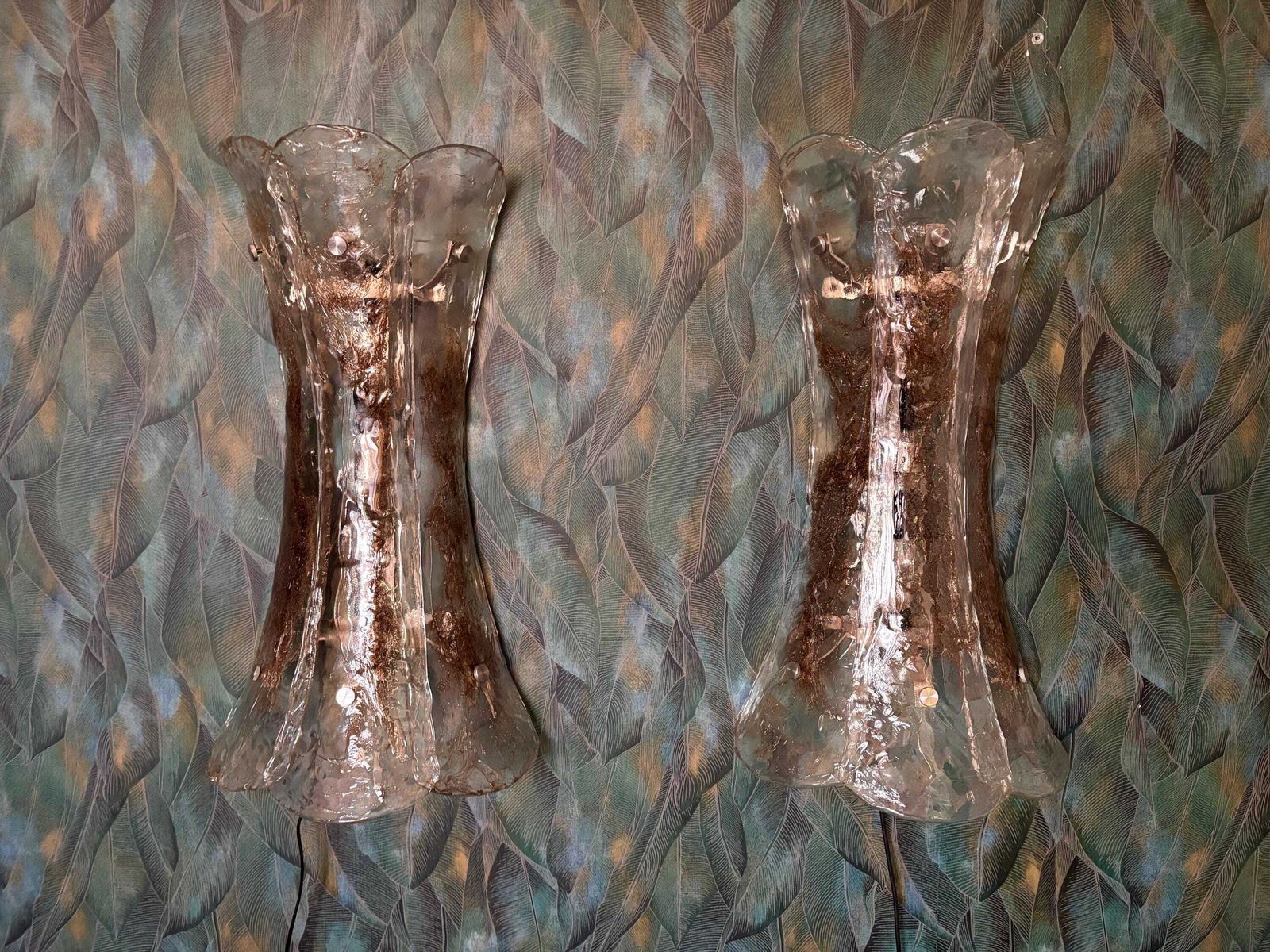 A Pair Of Xxl Murano Wall Lamps By Carlo Nason For Mazzega photo for sale