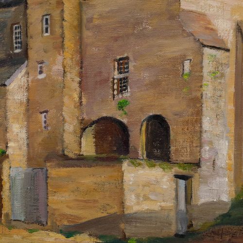 Cecile Hertz Eyrolles (1875 1974) Mid 20th Century Oil, Beynac, France photo Art