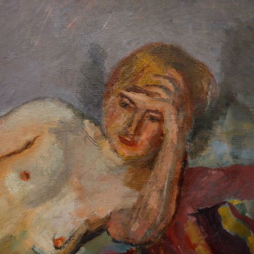 Bertrand Py (1895 1973) Mid 20th Century Oil, Dimanche Paresseux photo 682.0