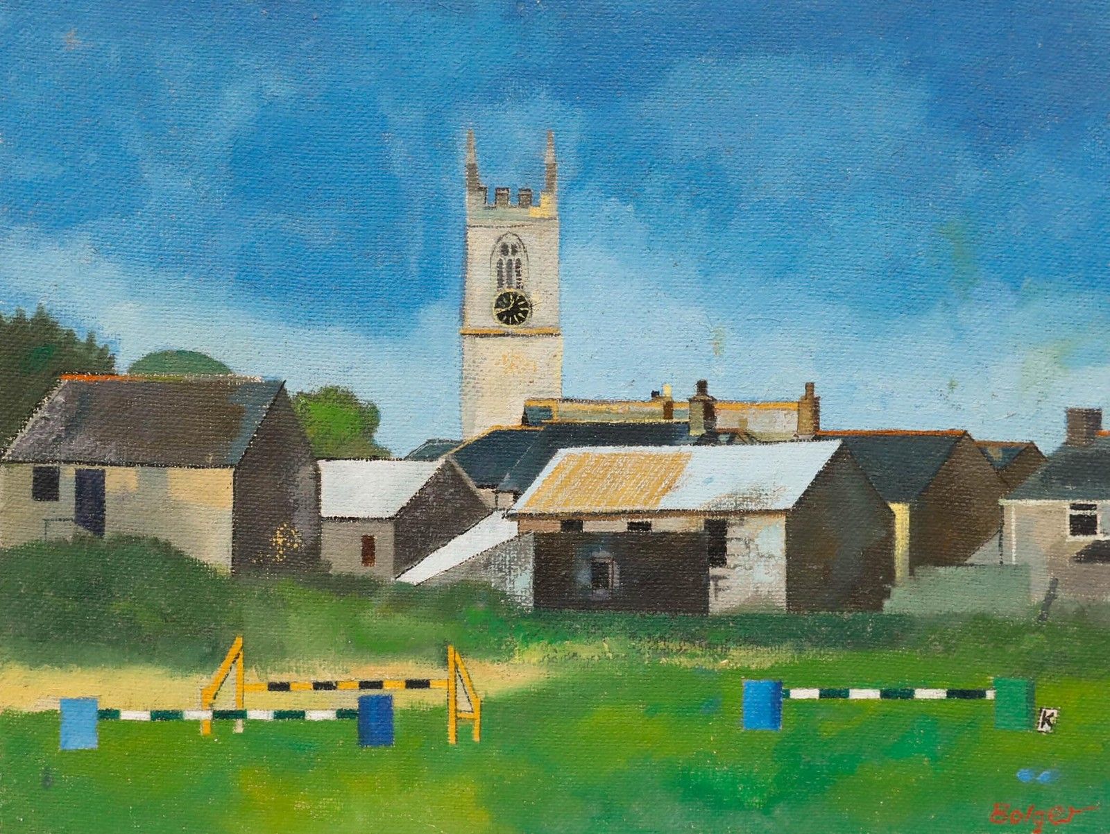 Bill Bolger (1940 2024) 20th Century Oil, View Of The Village photo furniture
