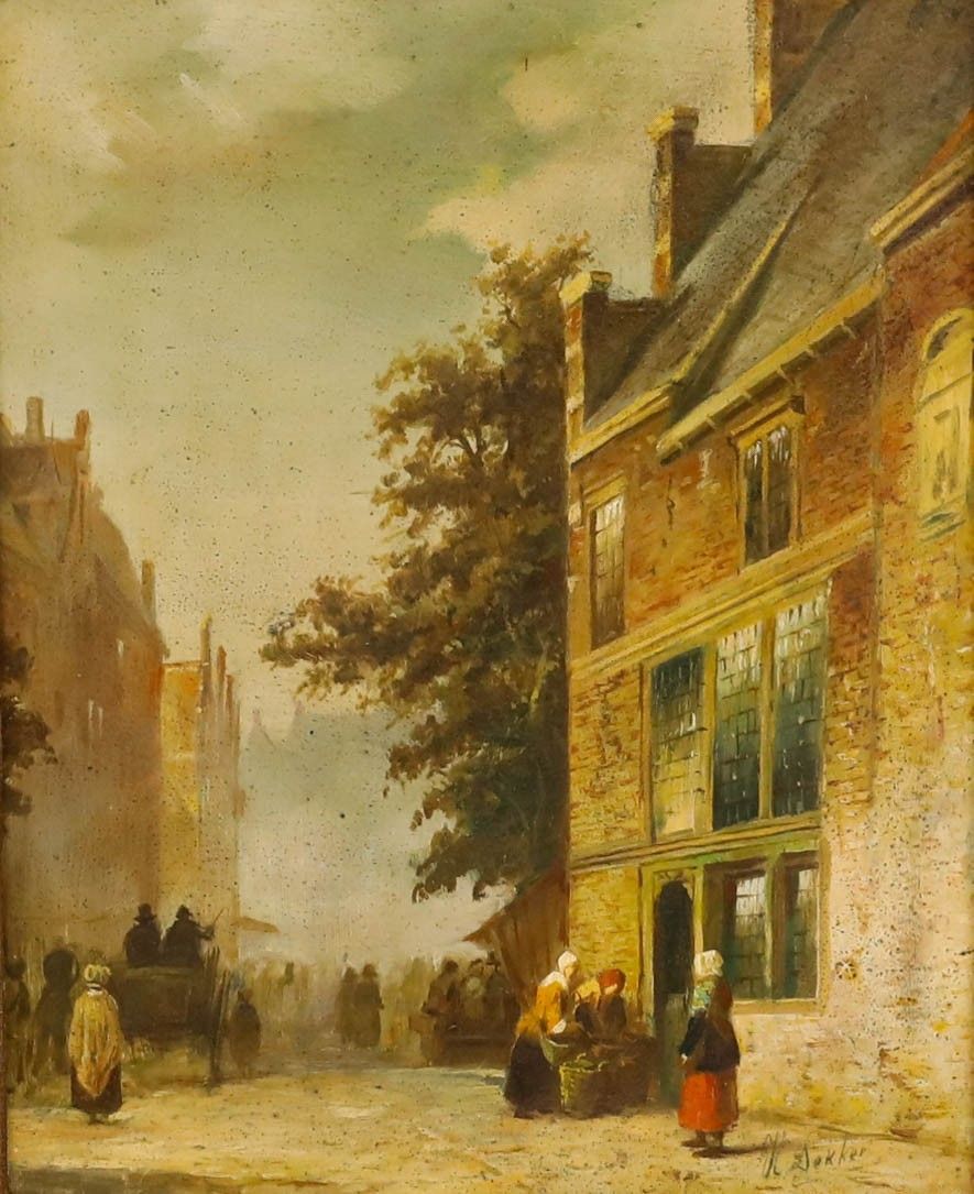 Henk Dekker  Dutch School  C.1870 Oil, Heading To Market photo furniture