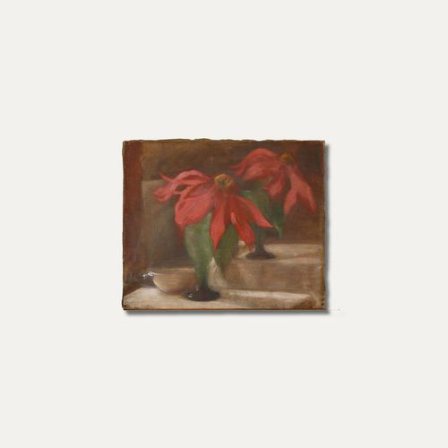 Cecile Hertz Eyrolles (1875 1974) Oil, Pink Coneflower In A Green Vase photo buy