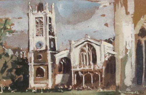 Jim Dolby 20th Century Gouache, St Margaret's Church photo furniture