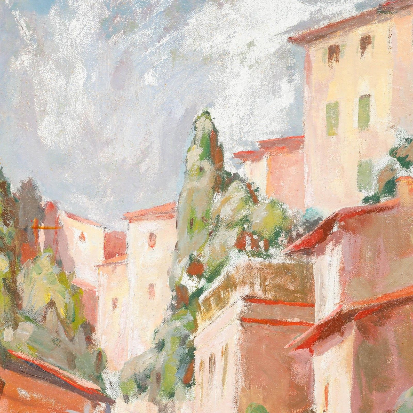 Karl Schwarz Framed 20th Century Oil, Street Scene In Southern Tuscany photo 407.0