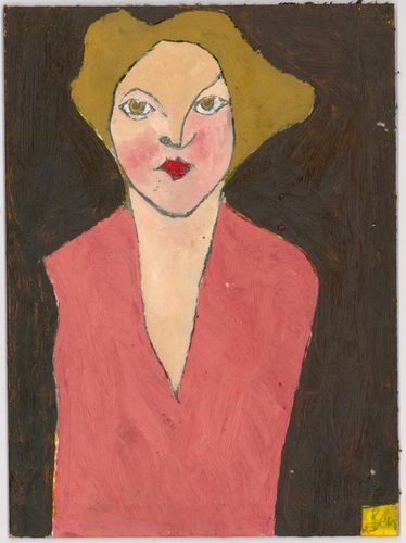 Ben Carrivick Contemporary Oil, Lady In Pink And Red photo furniture