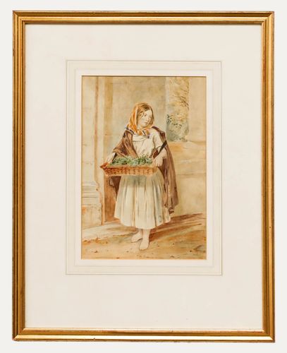 Framed Late 19th Century Watercolour The Watercress Seller