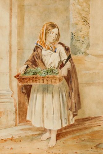 Framed Late 19th Century Watercolour The Watercress Seller photo furniture
