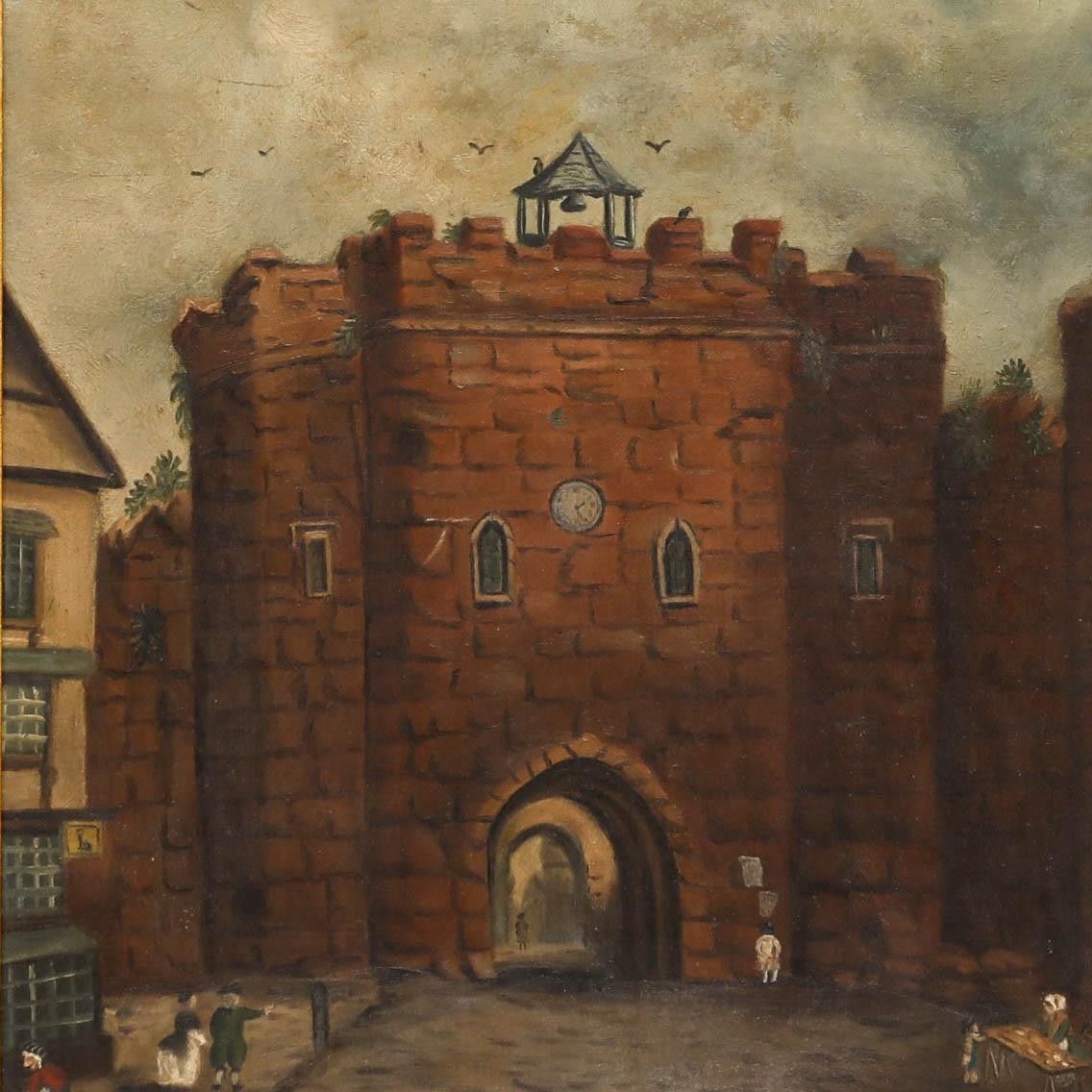 Naive Late 19th Century Oil The Gatehouse photo 187.0