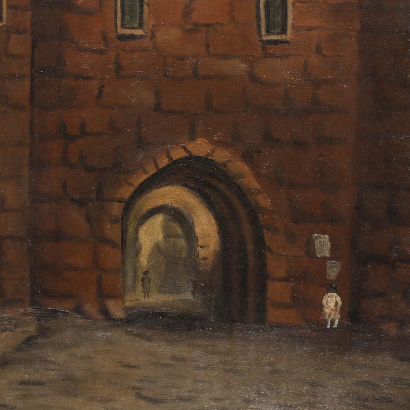 Naive Late 19th Century Oil The Gatehouse photo vinterior