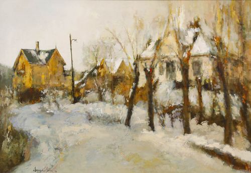 1977 Oil Winter In Bergen, Norway photo furniture