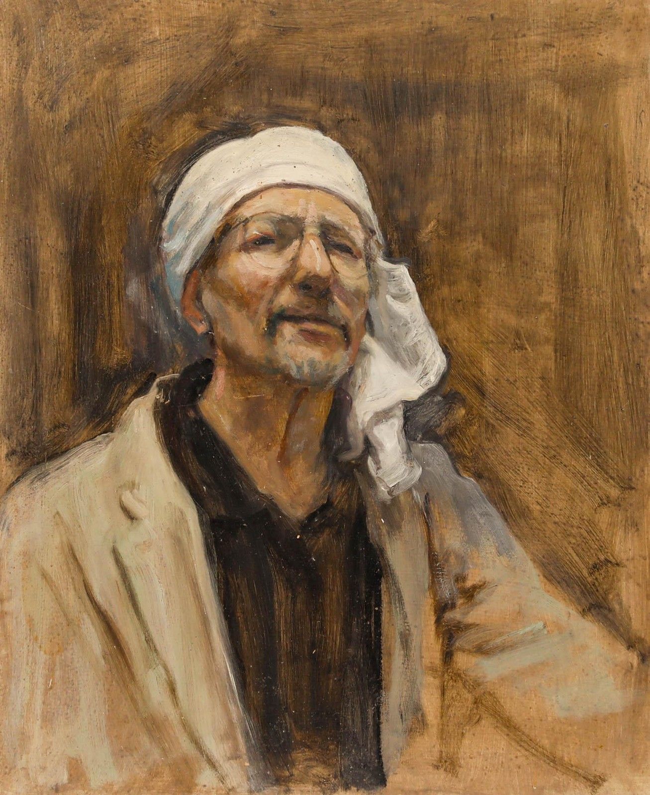 George Weissbort (1928 2013) 20th Century Oil, Weissbort In A White Headscarf photo furniture