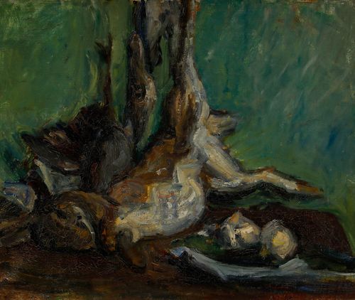 Bertrand Py (1895 1973) Mid 20th Century Oil, Still Life With Hare photo furniture