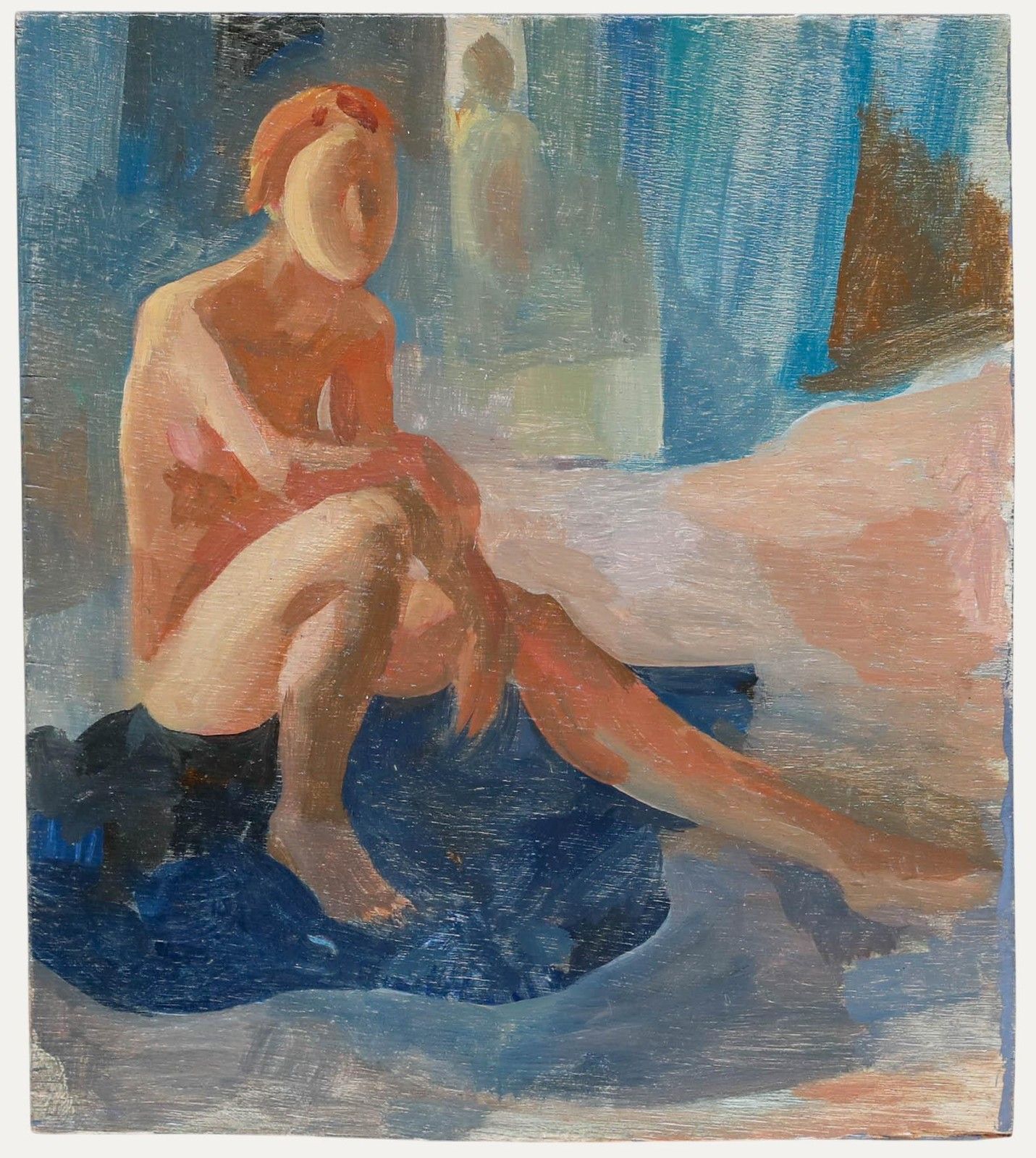Bernadette Kelly (B.1933) 20th Century Oil, Sitting Nude