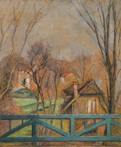 Cecile Hertz Eyrolles (1875 1974)  Oil, View From The Blue Bridge photo furniture