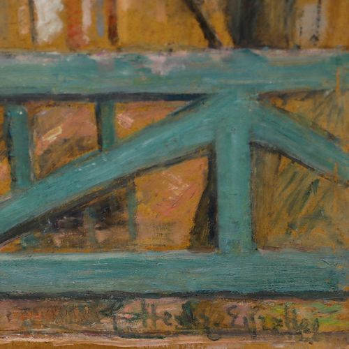 Cecile Hertz Eyrolles (1875 1974)  Oil, View From The Blue Bridge photo vintage