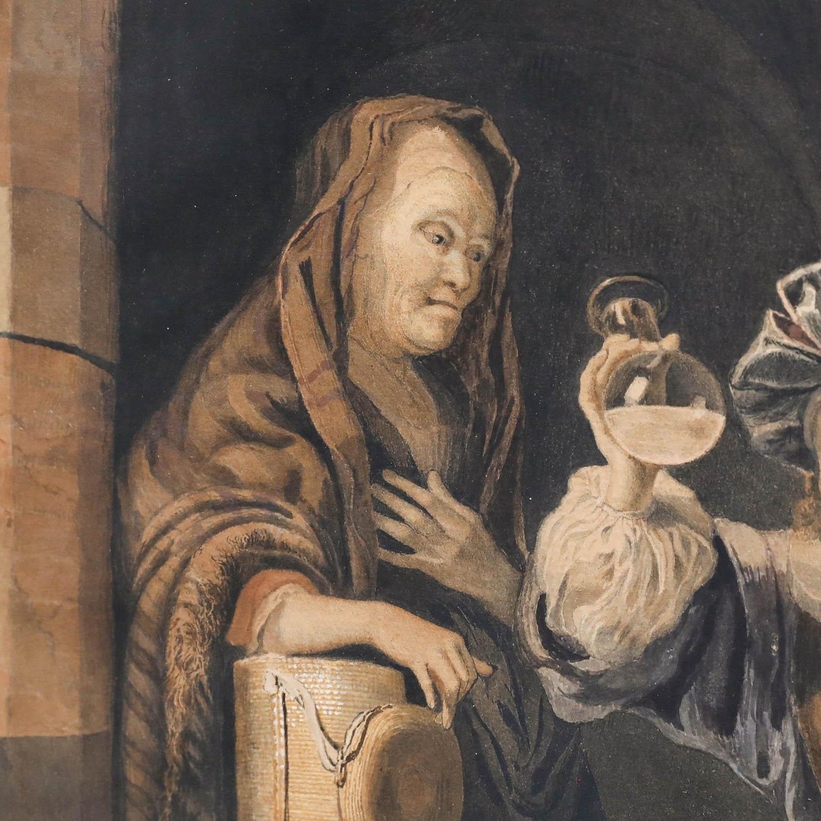 Manner Of Gerrit Dou (1613 1675) Framed Watercolour, A Doctor's Visit photo 249.0