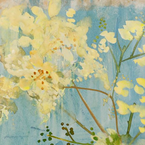 Nola Armstrong 20th Century Mixed Media, Vase With Meadowsweet photo vinterior