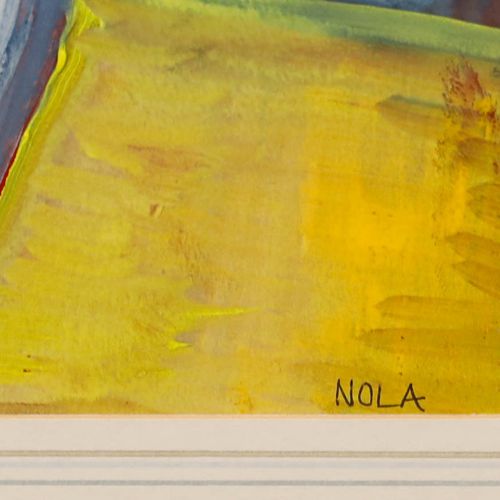 Nola Armstrong 20th Century Mixed Media, Vase With Meadowsweet photo vintage