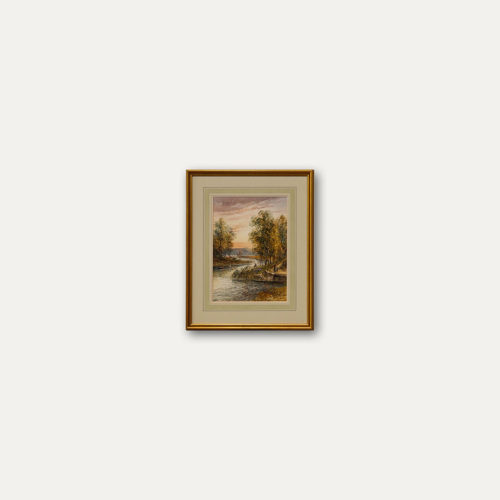 Lennard Lewis Ra (1826 1913) Framed Watercolour, A Busy Riverside photo buy