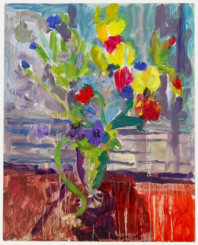 Annelise Firth (B.1961) Contemporary Oil, A Vase Of Garden Flowers