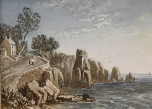 Hazel Carter Framed 20th Century Watercolour, View Of Mount Burnett photo furniture