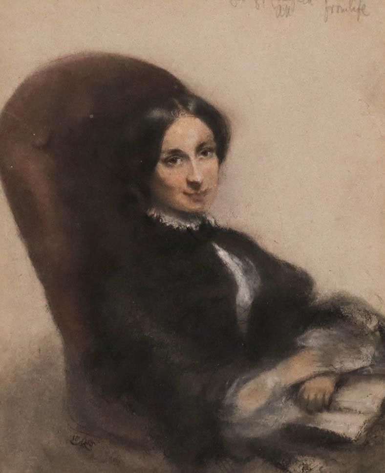 Arthur Miles (Fl.1851 1880) Framed 1855 Pastel, Portrait Of Georgy Chatfield photo furniture