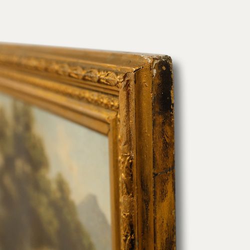 Manner Of Abraham Hulk Junior Framed Late 19th Century Oil, Alpine Village photo 449.0