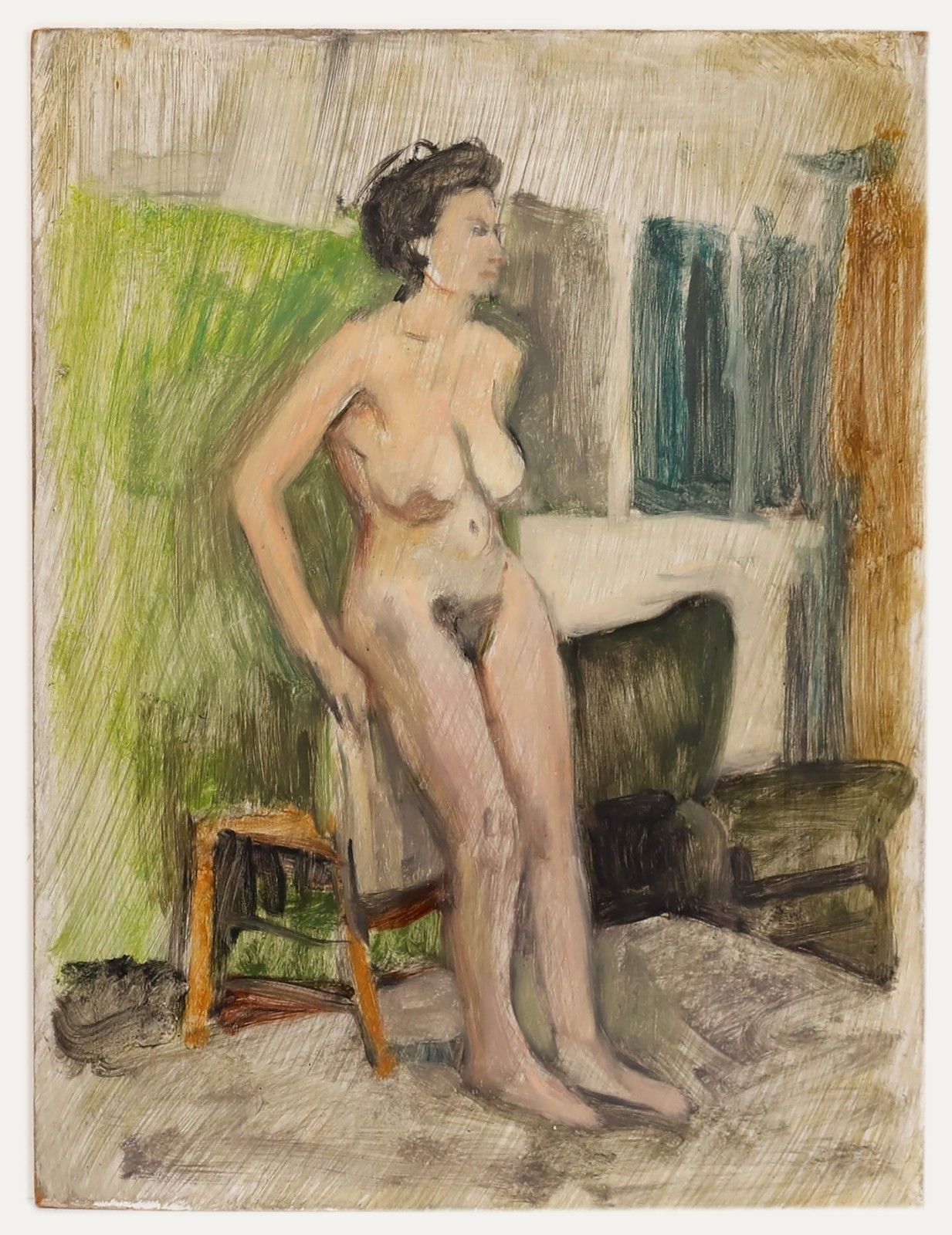 George Weissbort (1928 2013) 20th Century Oil, The Green Backdrop photo furniture