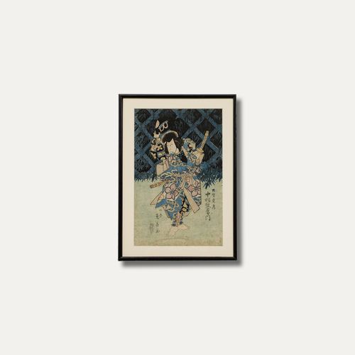 19th Century Japanese Woodblock Greetings photo vintage