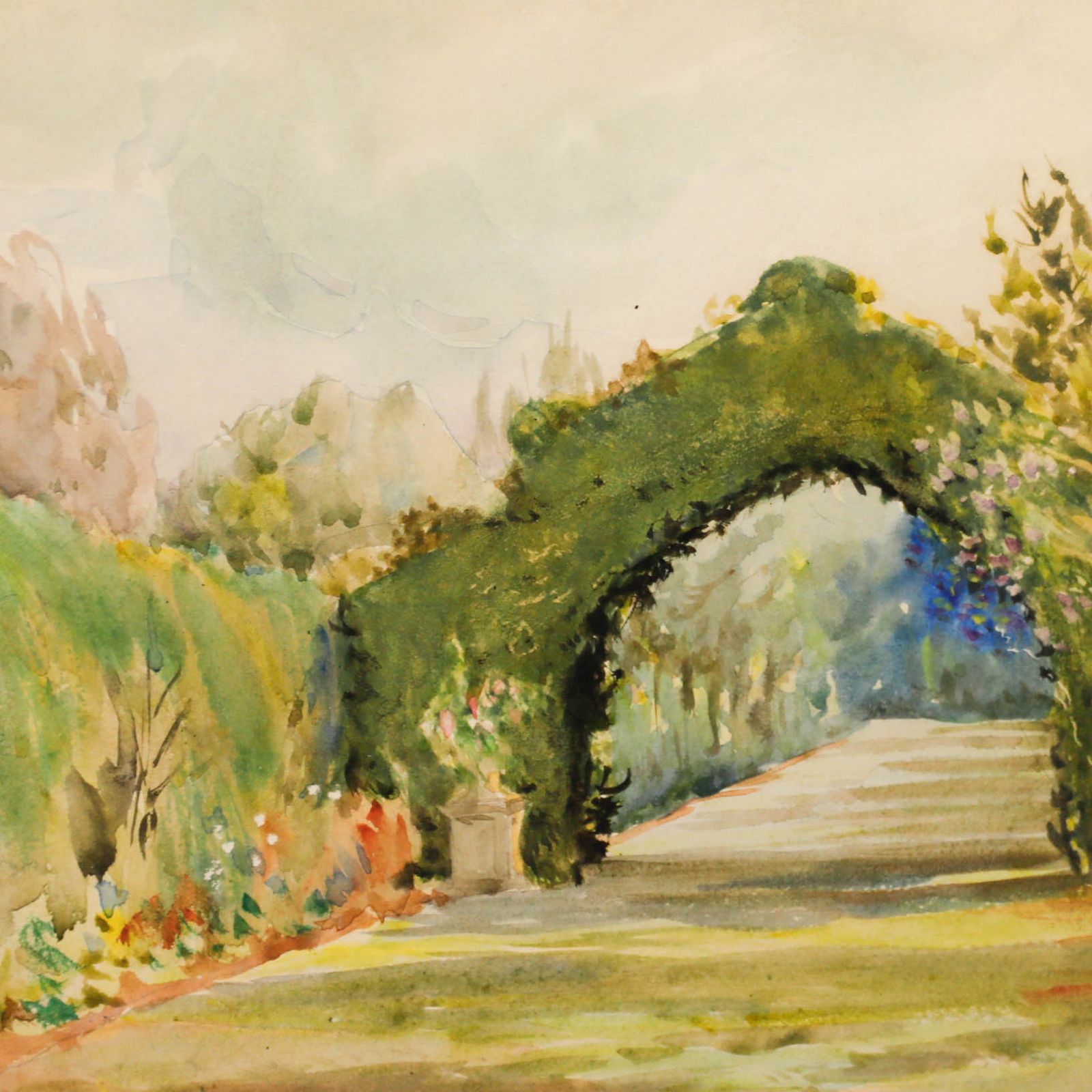 Alfred Henry Hart (1866 1953) Framed Watercolour, The Garden Arch photo Art