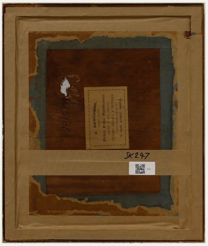 Henry E. Hobson (Fl.1857 1870)  Framed 1864 Watercolour, Maiden Mending The Nets photo for sale