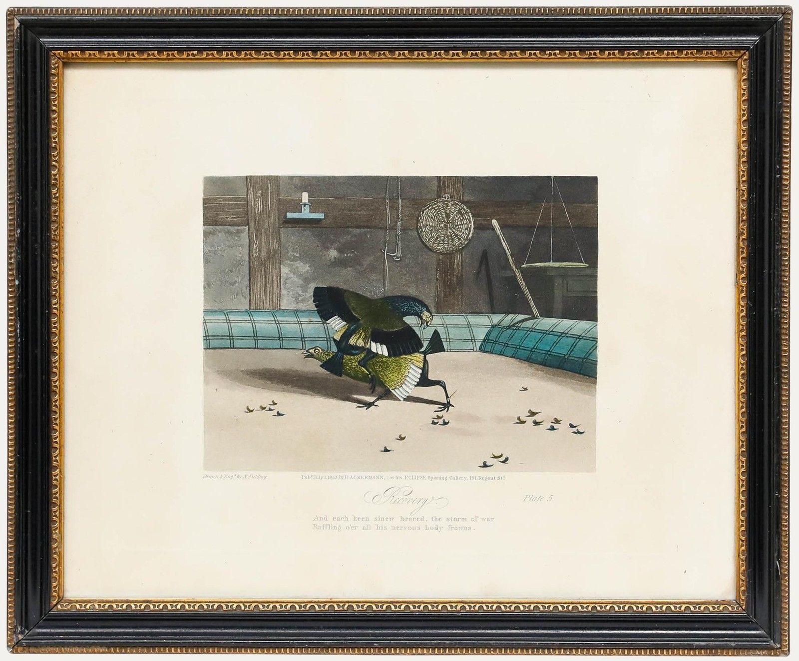 After Newton Fielding (1799 1856) Framed 1853 Etching, Recovery