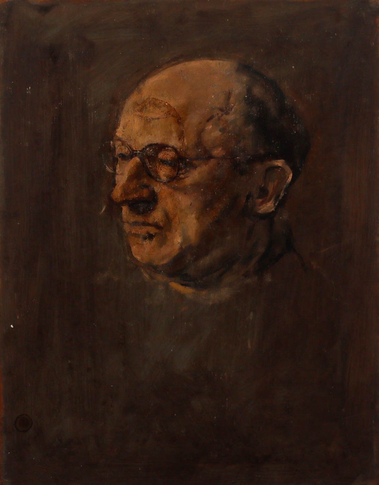 George Weissbort (1928 2013) Mid 20th Century Oil, Man In Glasses