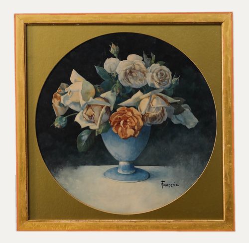 A. Fournerie Framed Early 20th Century Watercolour, Still Life Of Roses